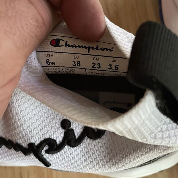 Champion Shoes Sneaker KT Rally Sock Style Slip On Script Spellout Womens 6W - Picture 6 of 7